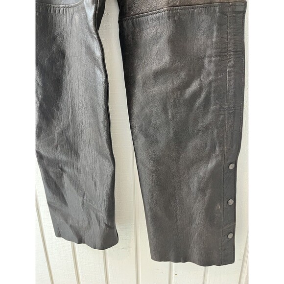 Wild Ride Motorcycle Chaps ~ Small ~ Brown ~ Adjustable Buckle Closure ~ Lined - Picture 4 of 11